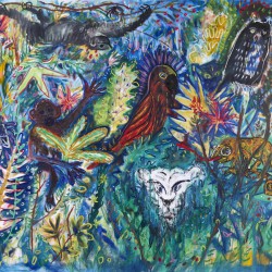 Sebastian-Troeger-Seltene-Tierfreunde-treffen-sich-heimlich-im-Dschungel-und-sprechen-ueber-Morgen